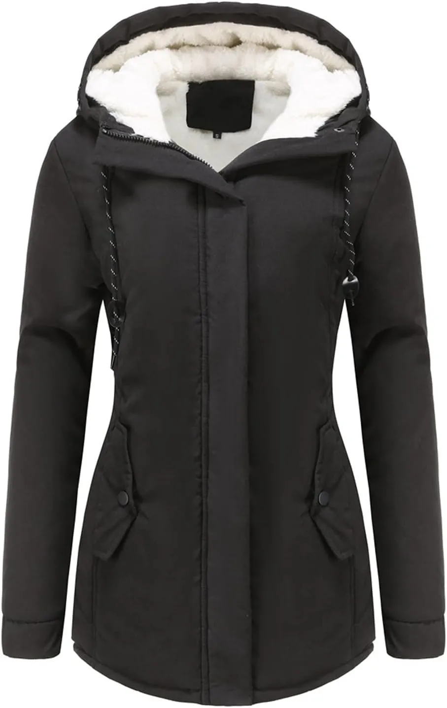2023 Womens Hooded Trench Coat Winter Thicken Windbreaker Jackets Warm Fleece Lined Outwear Plus Size Overcoat Outwear