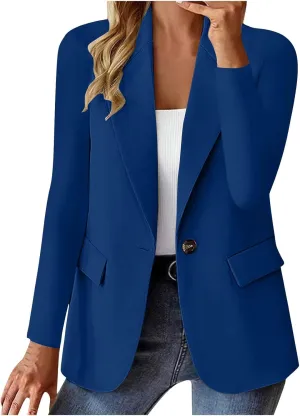 2024 Fall Fashion Blazers Womens Casual Long Sleeve Cardigan Jackets Lapel Open Front Business Work Suit Outerwear