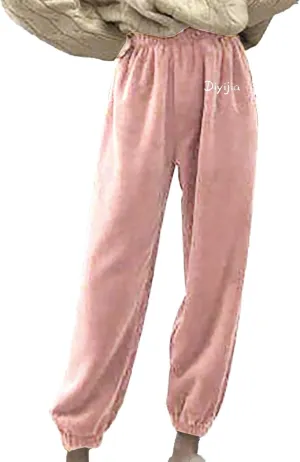2024 Fashion Women's Coral Fleece Pajama Pants Comfy Warm Pajama Lounge Long Pants Sleepwear Velvet Home Pants