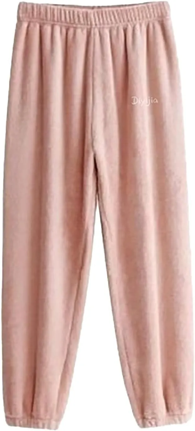 2024 Fashion Women's Coral Fleece Pajama Pants Comfy Warm Pajama Lounge Long Pants Sleepwear Velvet Home Pants