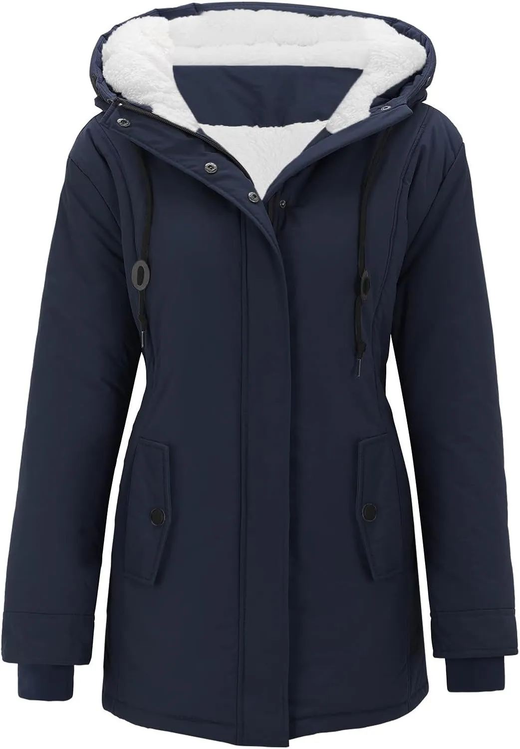 2024 Women Plus Size Winter Overcoat Jacket Thick Outwear Lined Hooded Coat Warm Trench 2024 Women Lightweight