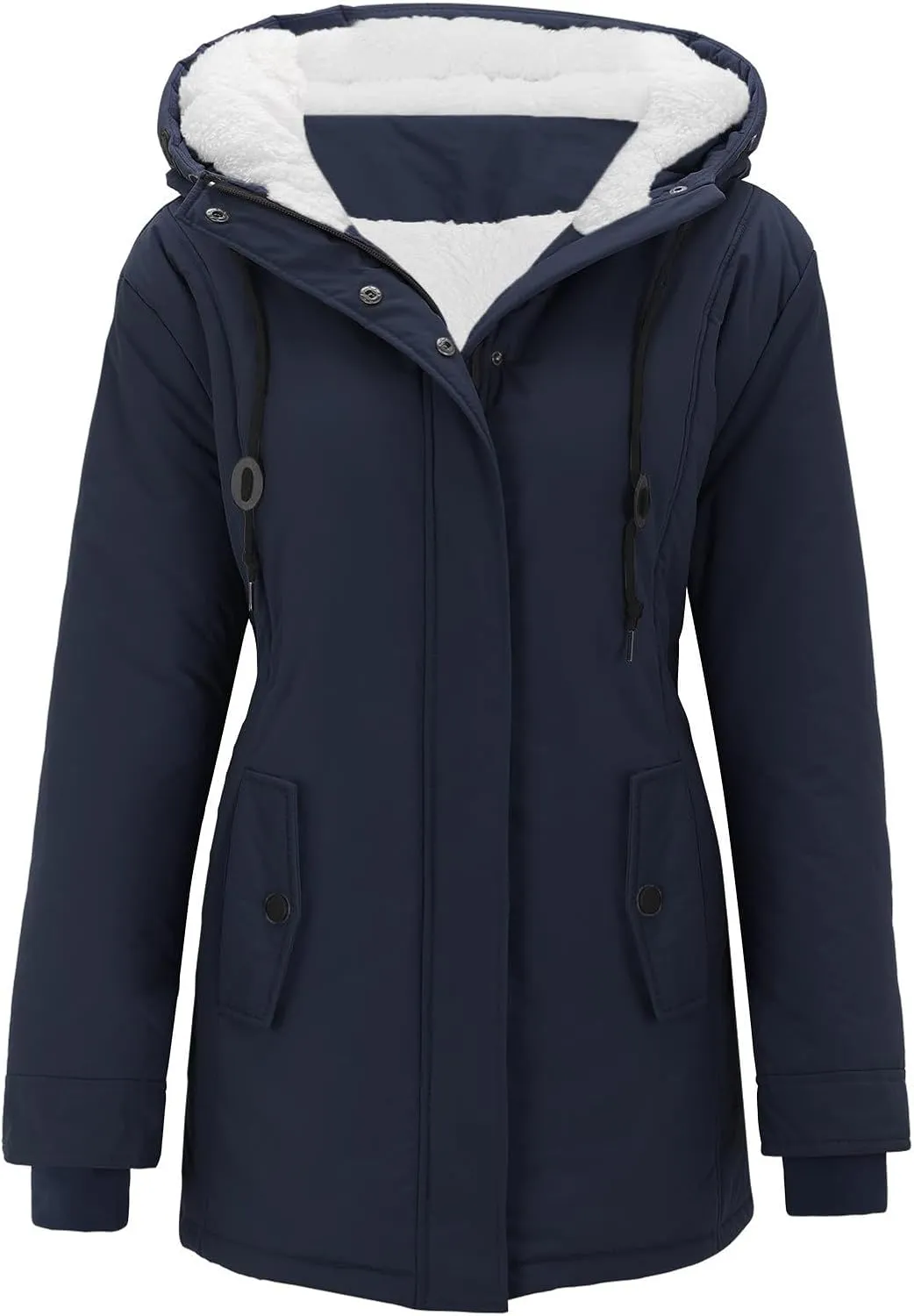 2024 Women Plus Size Winter Overcoat Jacket Thick Outwear Lined Hooded Coat Warm Trench 2024 Women Lightweight