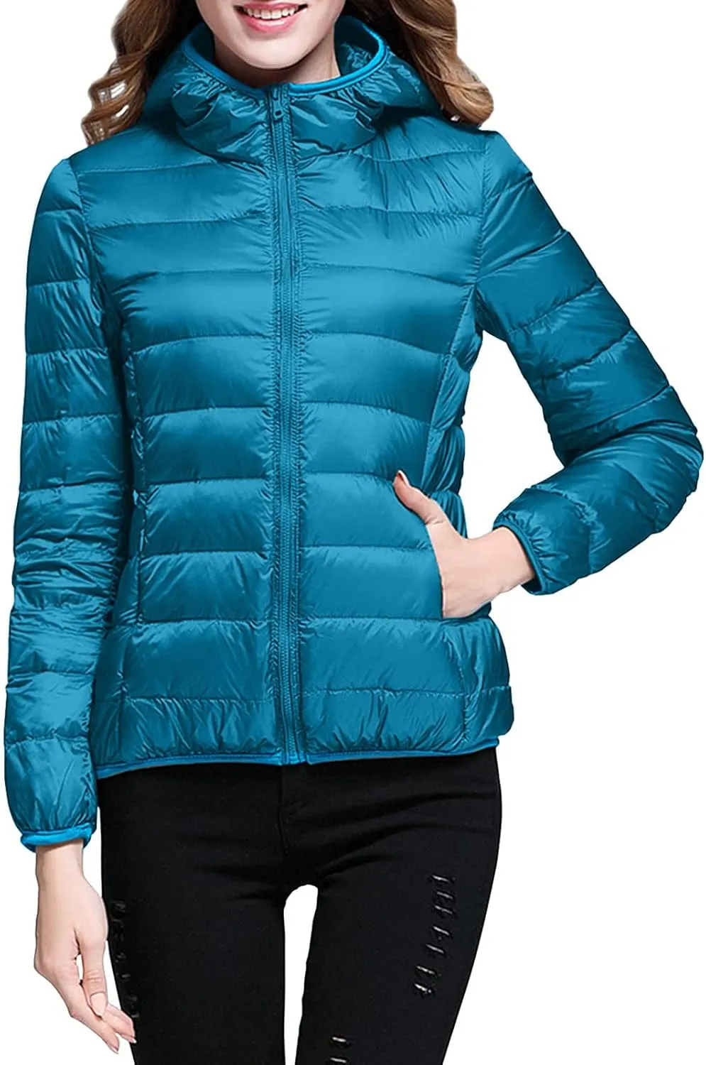 2024 Women Warm Lightweight Hooded Windproof Winter Coat With Recycled Insulation Winter Slim Vintage Coats
