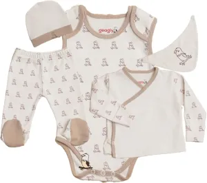 5 pcs GOTS Certified Organic Cotton Preemie & Newborn Earth Tones Gender Neutral Layette Clothing Gift Set