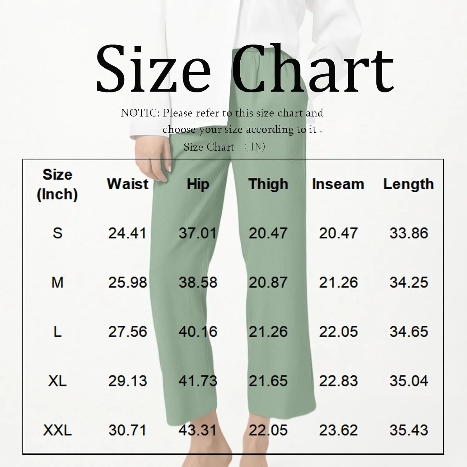ADHOWBEW Capri Pants for Women Straight Leg Comfy Casual Cotton Elastic Waist Pants