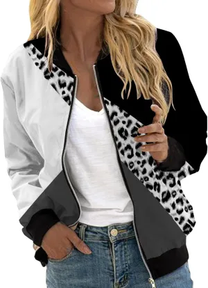aihihe Womens Zipper Jackets Lightweight Trendy Casual Jacket Dressy Work Outerwear Long Sleeve Loose Fit Streetwear