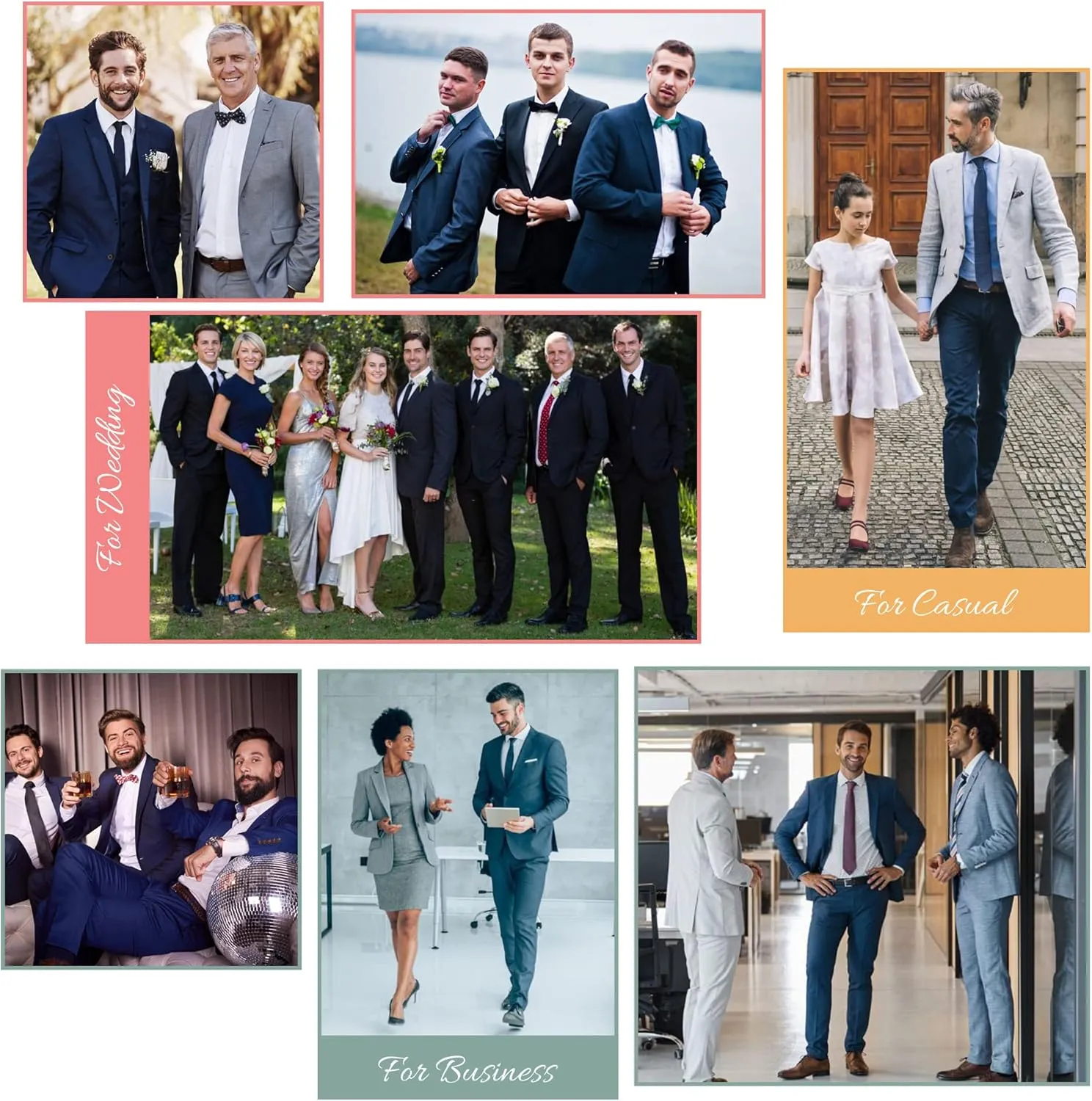 Antonio Uomo Men’s Suit Set – Classic Fit 3 Piece Blazer Single Breasted Jacket Vest Pants for Business Wedding Dress Suits