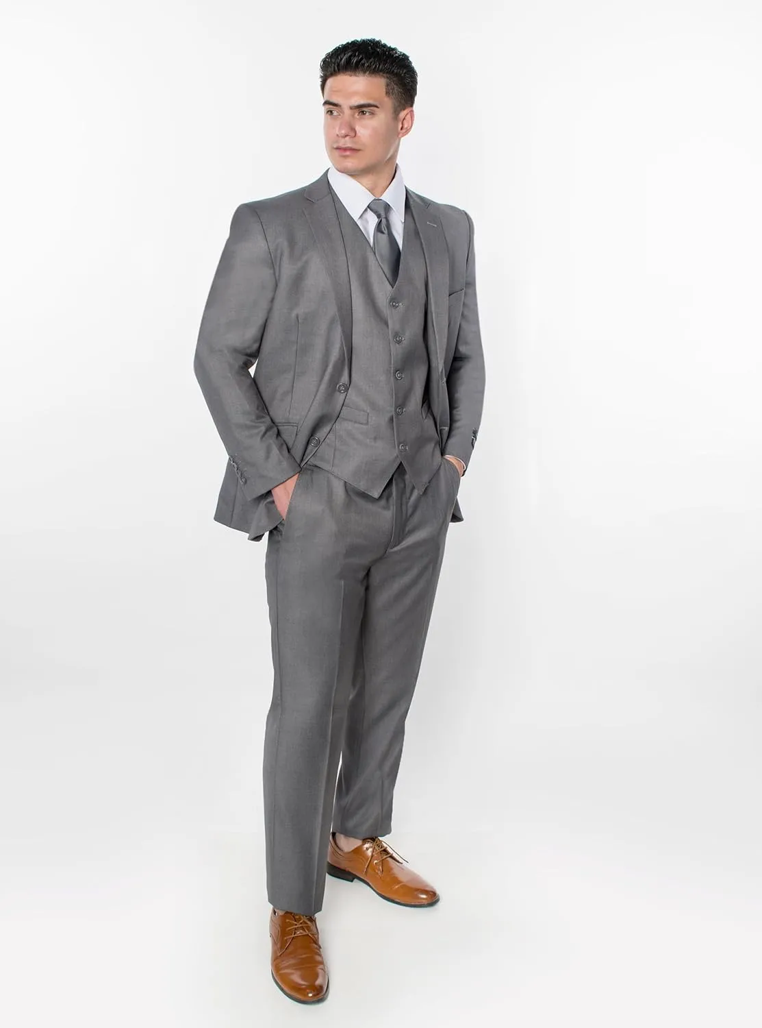 Antonio Uomo Men’s Suit Set – Classic Fit 3 Piece Blazer Single Breasted Jacket Vest Pants for Business Wedding Dress Suits