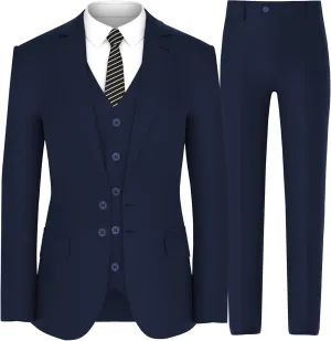 Antonio Uomo Men’s Suit Set – Classic Fit 3 Piece Blazer Single Breasted Jacket Vest Pants for Business Wedding Dress Suits