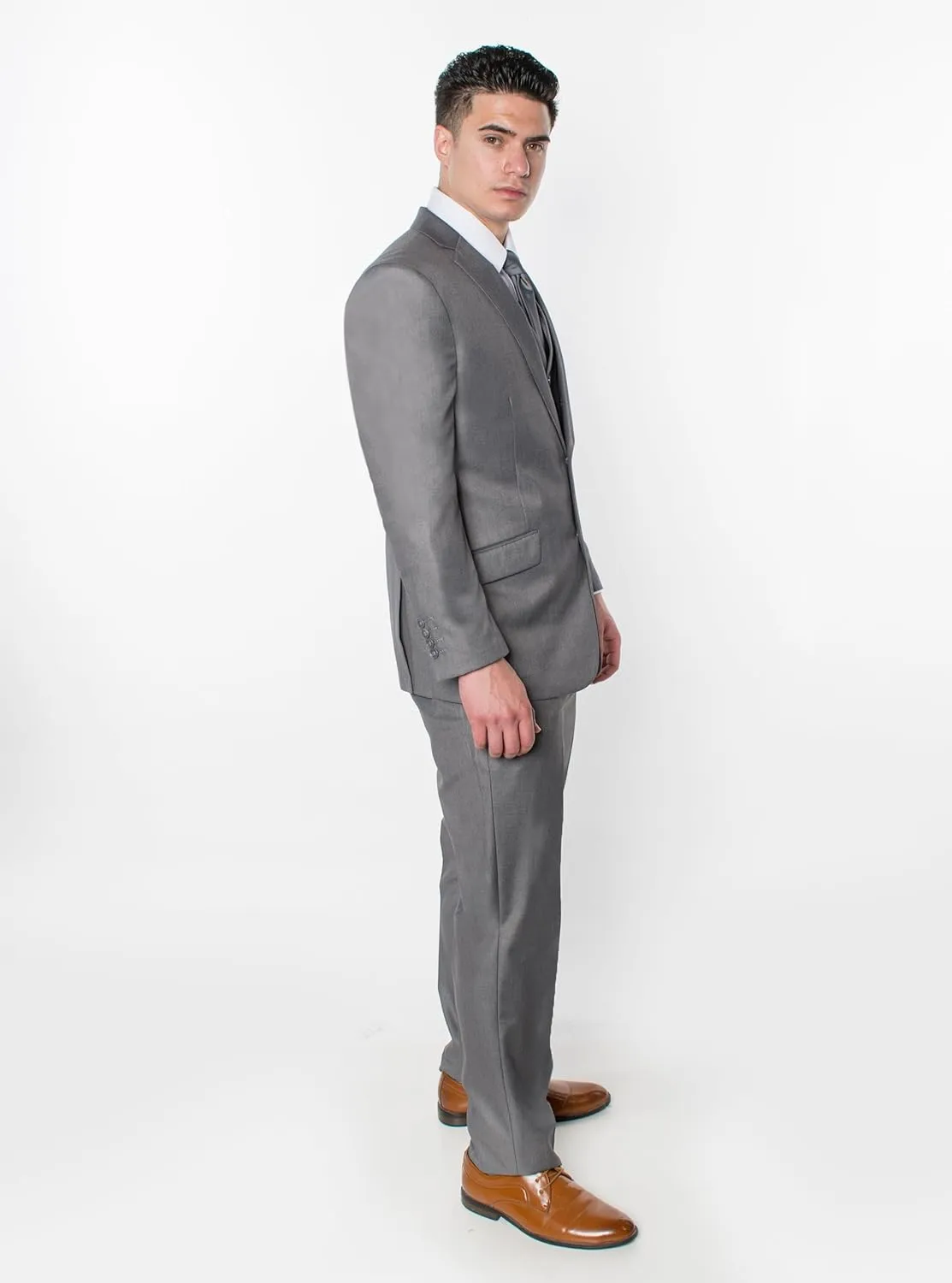 Antonio Uomo Men’s Suit Set – Classic Fit 3 Piece Blazer Single Breasted Jacket Vest Pants for Business Wedding Dress Suits