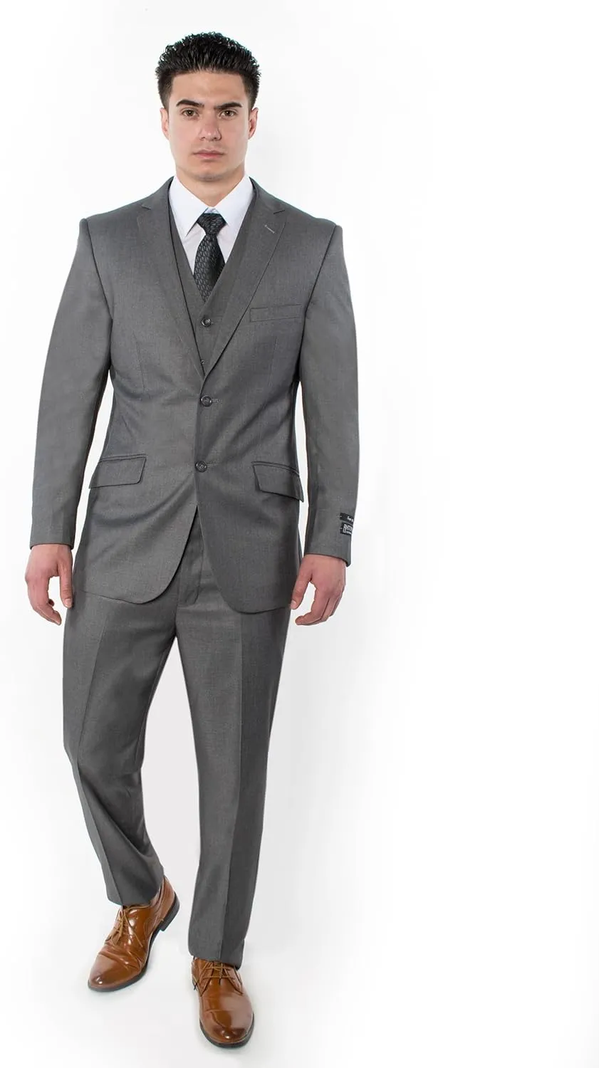 Antonio Uomo Men’s Suit Set – Classic Fit 3 Piece Blazer Single Breasted Jacket Vest Pants for Business Wedding Dress Suits