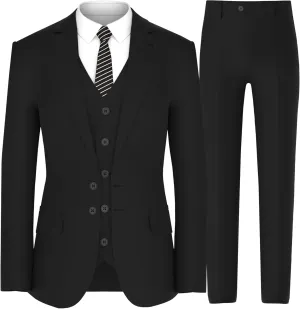 Antonio Uomo Men’s Suit Set – Classic Fit 3 Piece Blazer Single Breasted Jacket Vest Pants for Business Wedding Dress Suits
