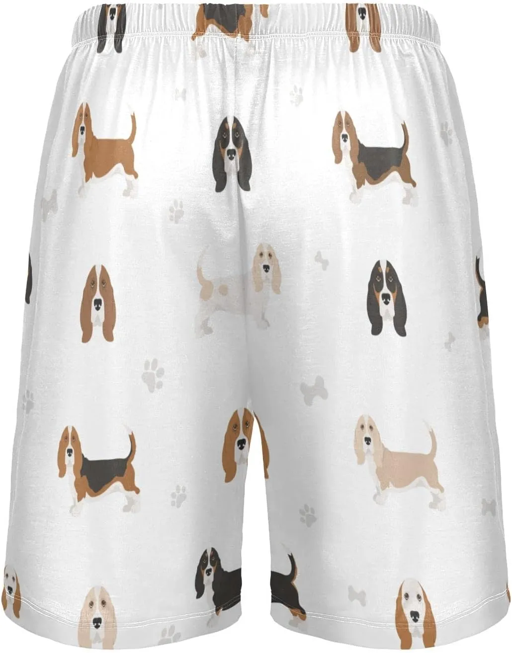 Basset Hound Puppy Pattern Men's Pajama Pants Shorts Sleepwear Lounge Pajama Bottoms