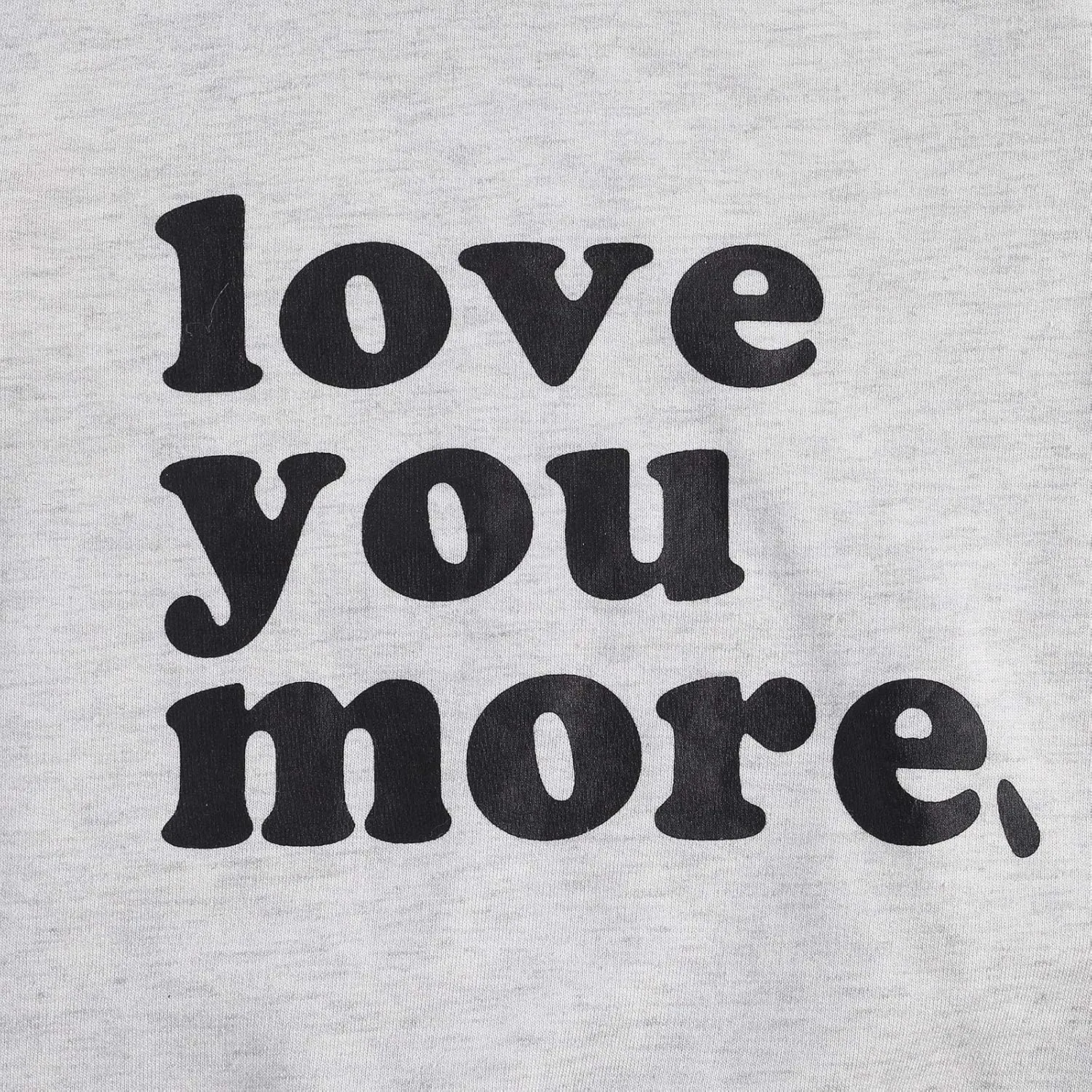 BeQeuewll Infant Toddler Boys Girls Crewneck Sweatshirt Love You More Letter Printed Long Sleeve Pullover Shirt Sweater Tops