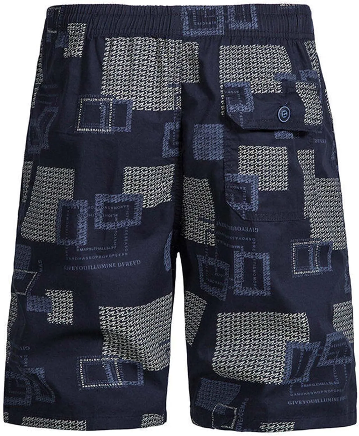 Bermuda Shorts for Men Cotton Plaid Elastic Waist Lightweight Summer Shorts Big and Tall Casual Swim Trunks 2025