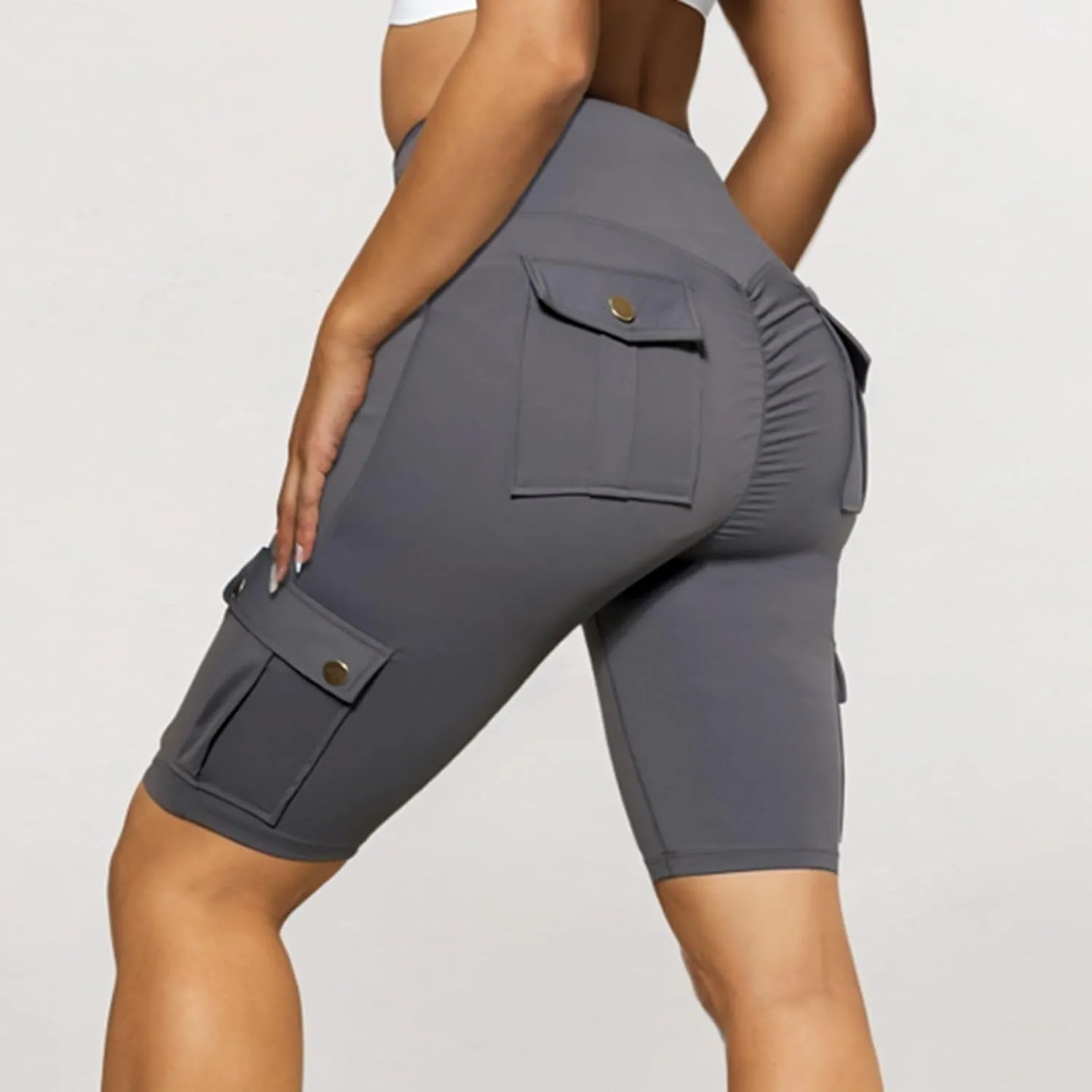 Biker Shorts for Women High Waist Tummy Control Butt Lifting Shorts Gym Workout Bermuda Cargo Shorts