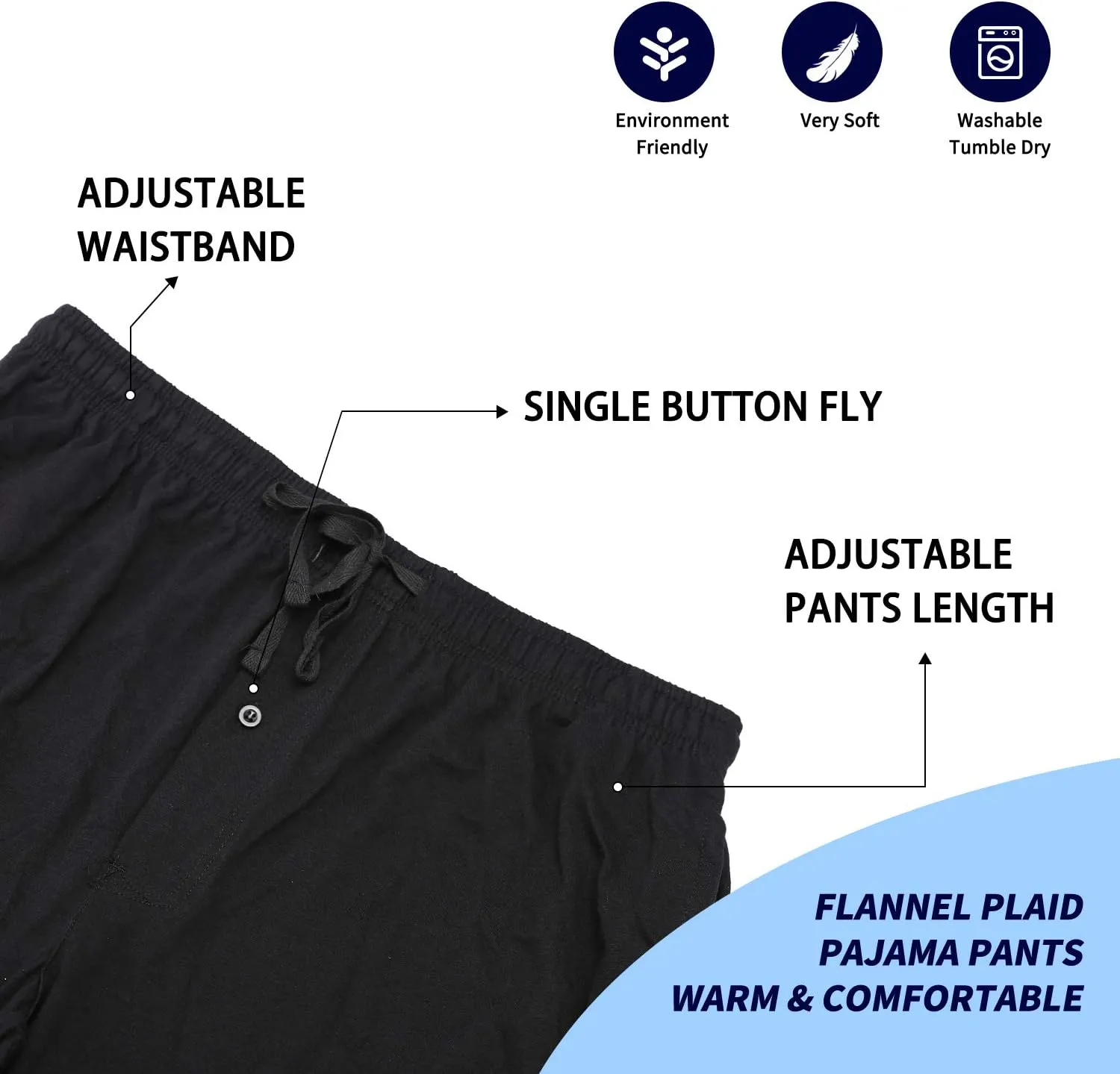 Bintangor Men's Jogger Pajama Pant Cotton Lounge Sleep Bottoms