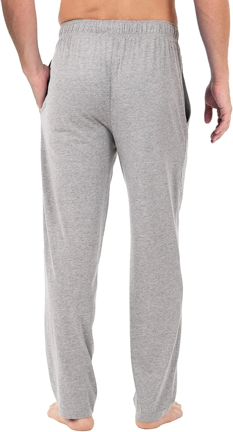 Bintangor Men's Sleep Pajama Pants 100% Cotton Knit Elastic Waistband Lounge Wear Long