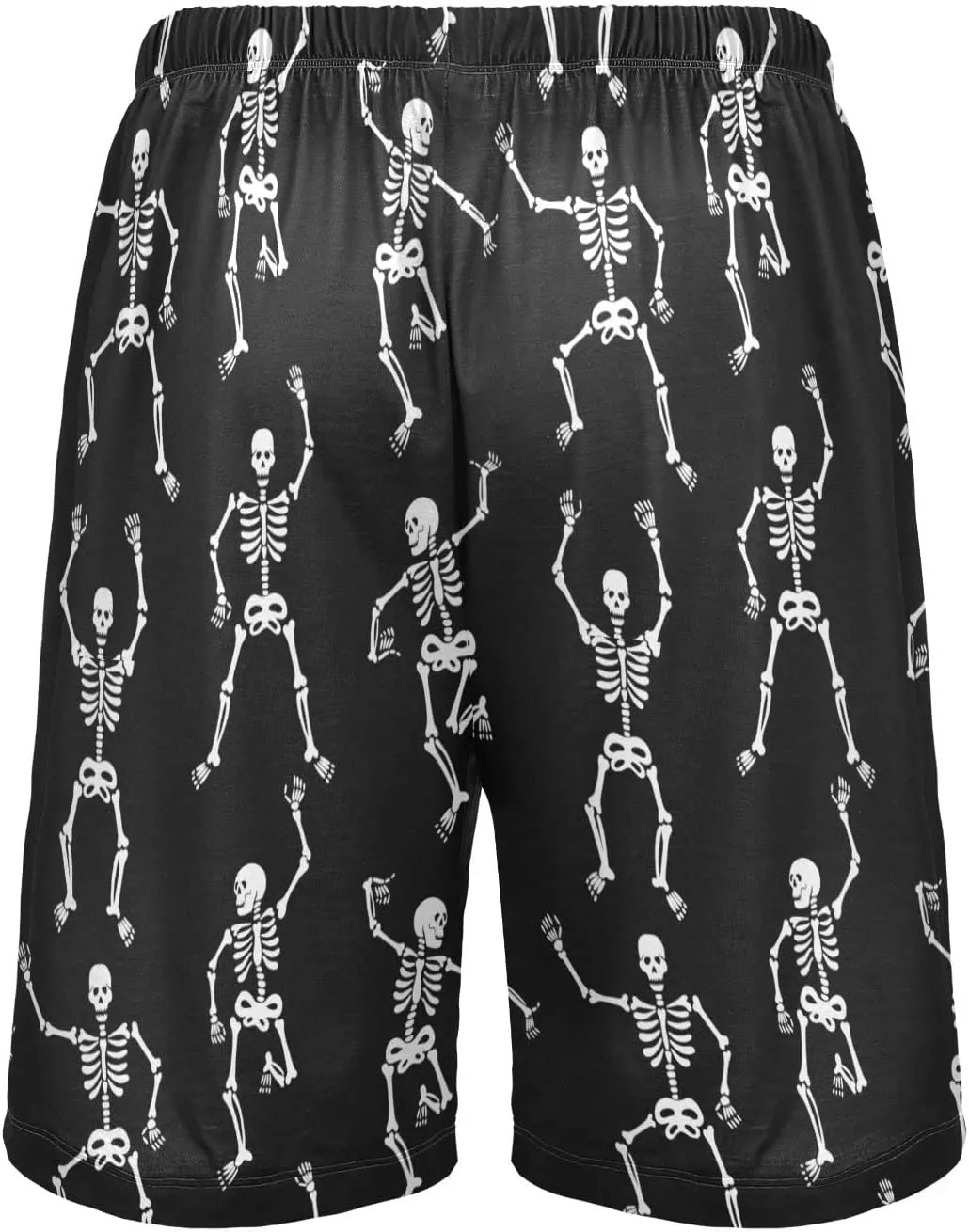 Black Skeleton Dancing Men's Pajama Pants Shorts Sleepwear Lounge Pajama Bottoms