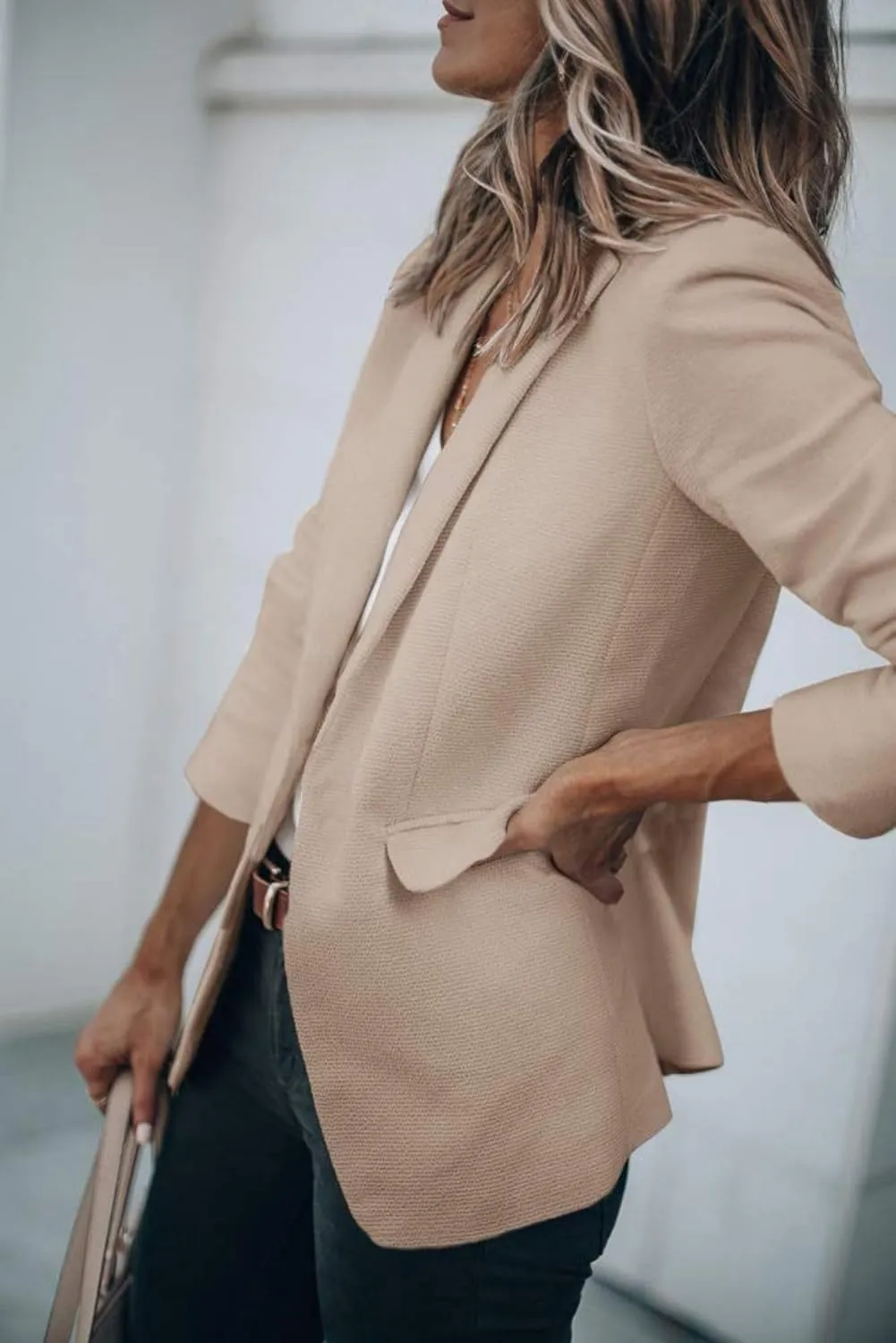 Blazers for Women Business Casual with Pockets Long Sleeve Open Front Blazer Fashion 2024 Work Office Suits Jacket