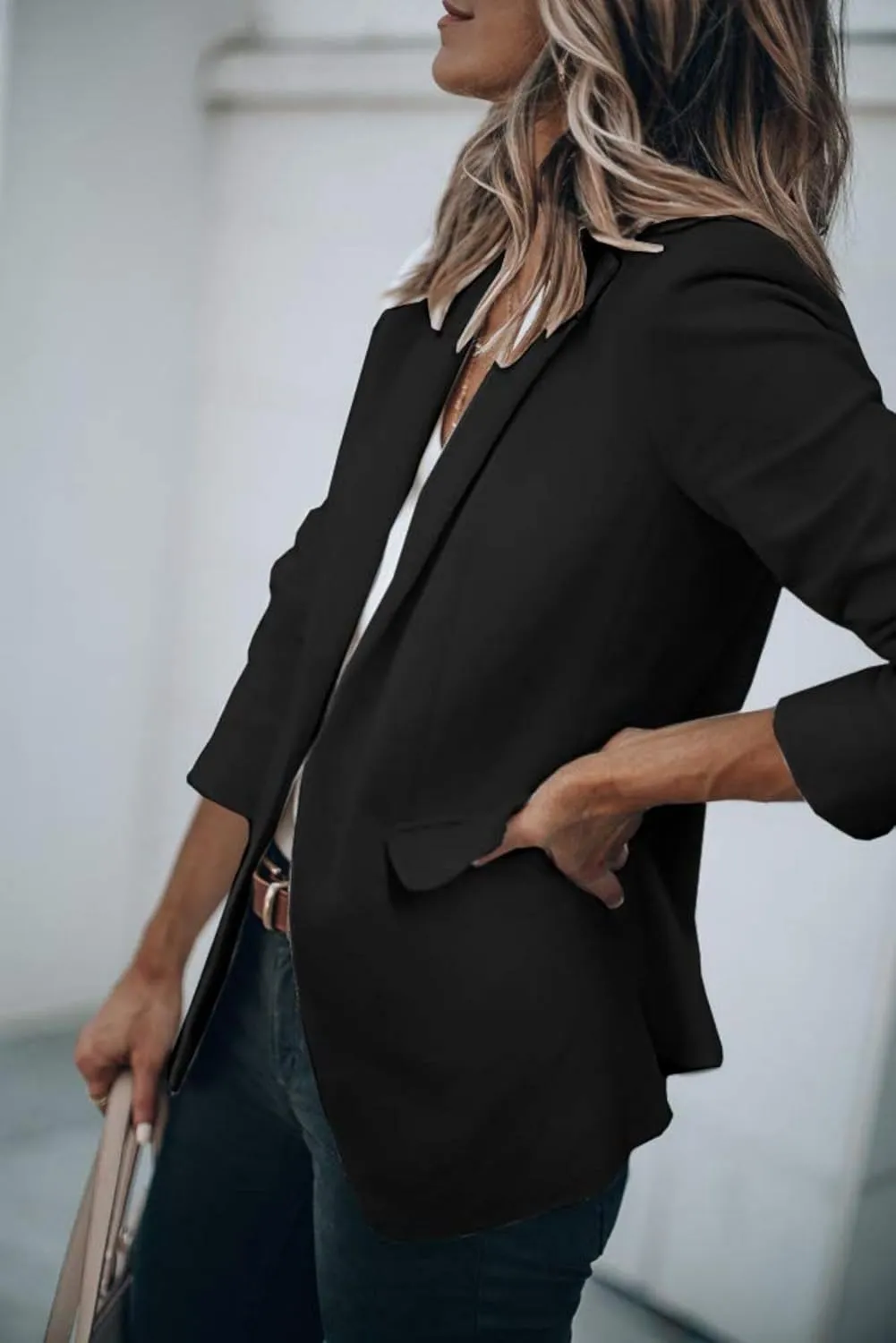 Blazers for Women Business Casual with Pockets Long Sleeve Open Front Blazer Fashion 2024 Work Office Suits Jacket