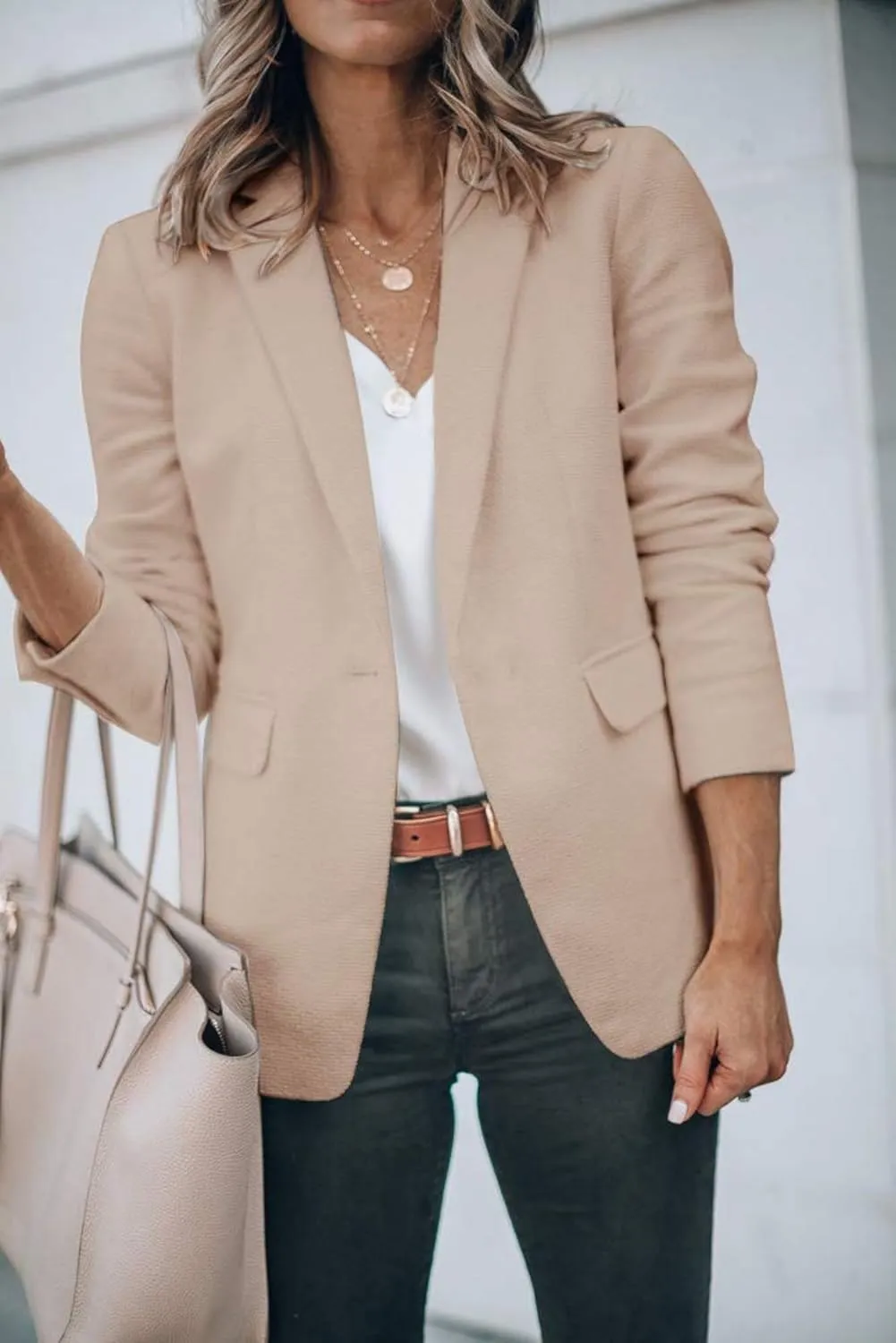Blazers for Women Business Casual with Pockets Long Sleeve Open Front Blazer Fashion 2024 Work Office Suits Jacket