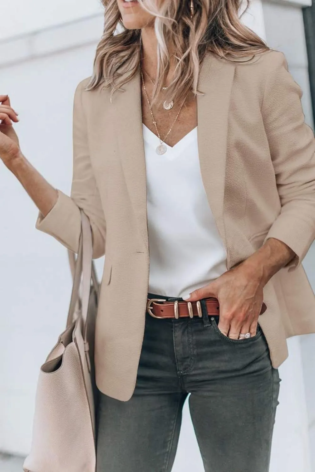 Blazers for Women Business Casual with Pockets Long Sleeve Open Front Blazer Fashion 2024 Work Office Suits Jacket