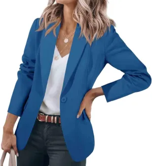 Blazers for Women Business Casual with Pockets Long Sleeve Open Front Blazer Fashion 2024 Work Office Suits Jacket