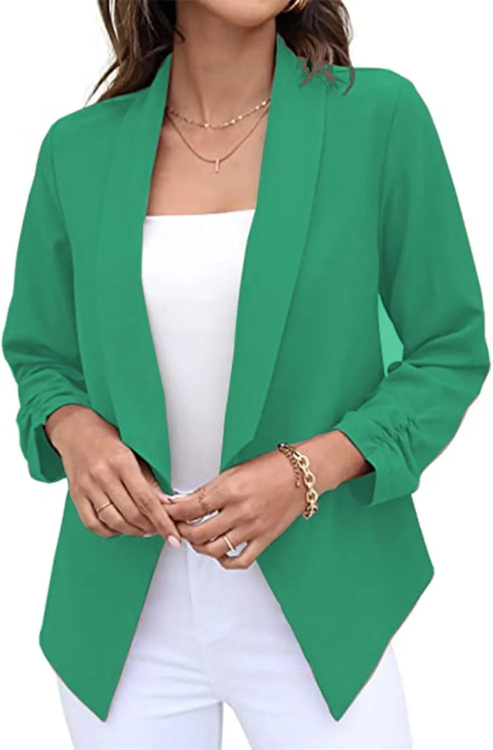 Blazers for Women Suit Jackets Long Sleeve Lapel Suit Small Jacket Work Office Blazer Lapel Button Jacket Black