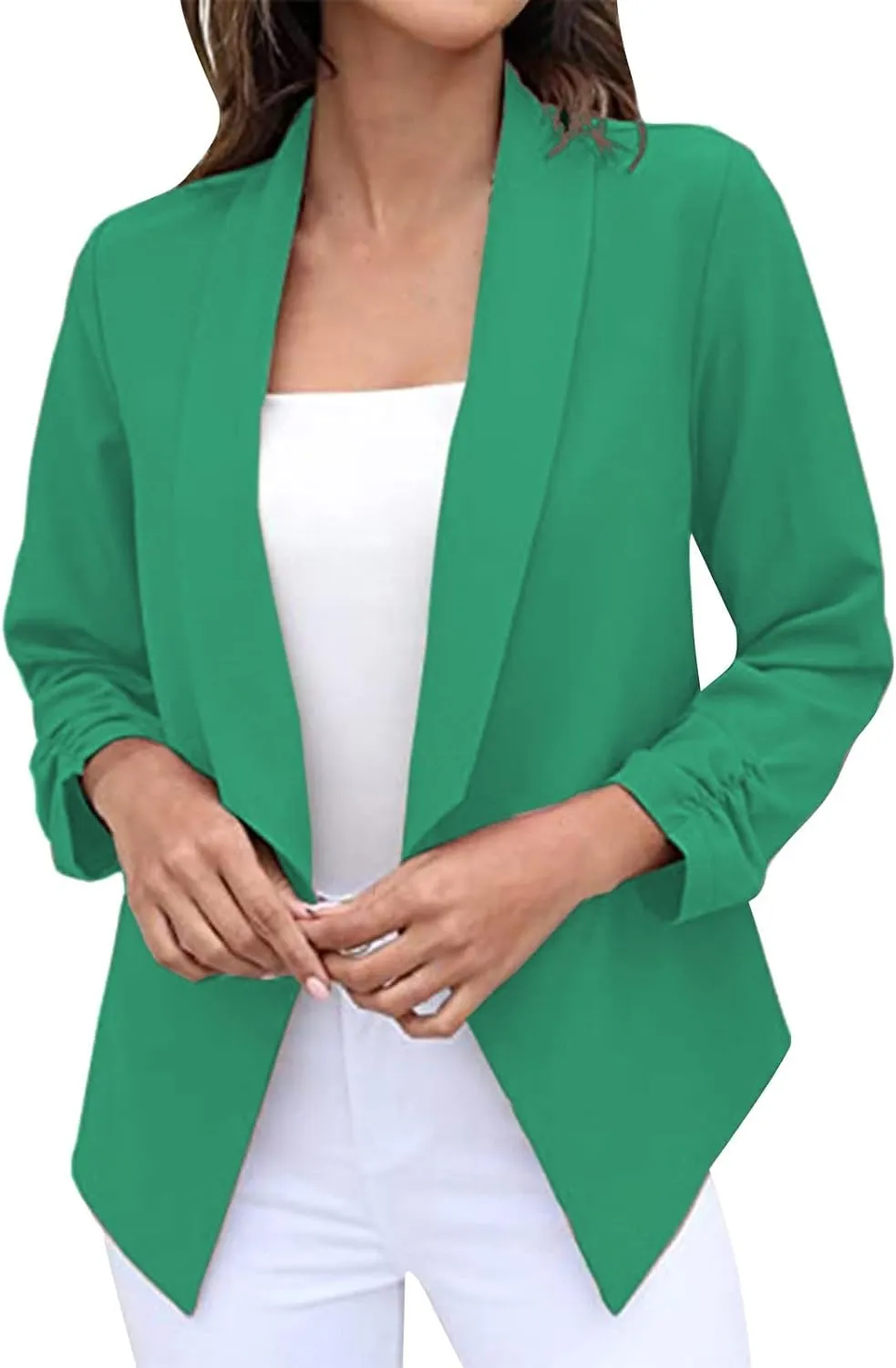 Blazers for Women Suit Jackets Long Sleeve Lapel Suit Small Jacket Work Office Blazer Lapel Button Jacket Black