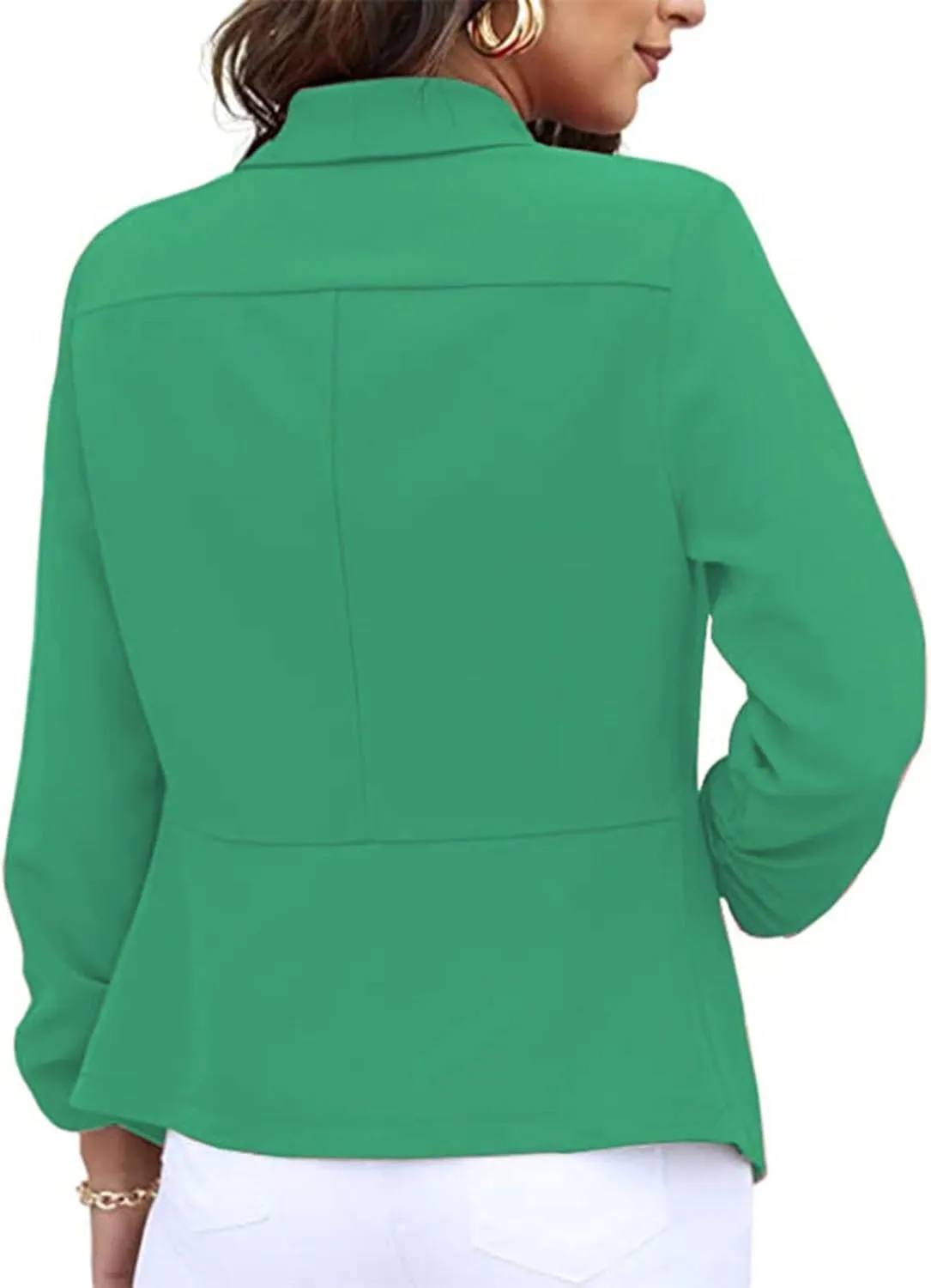 Blazers for Women Suit Jackets Long Sleeve Lapel Suit Small Jacket Work Office Blazer Lapel Button Jacket Black
