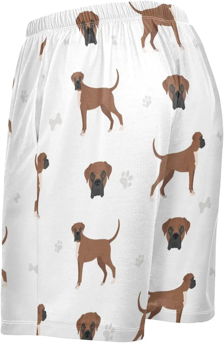 Boxer Dog Pattern Men's Pajama Pants Shorts Sleepwear Lounge Pajama Bottoms