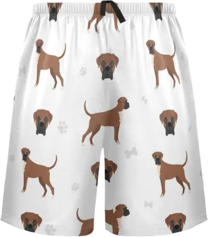Boxer Dog Pattern Men's Pajama Pants Shorts Sleepwear Lounge Pajama Bottoms