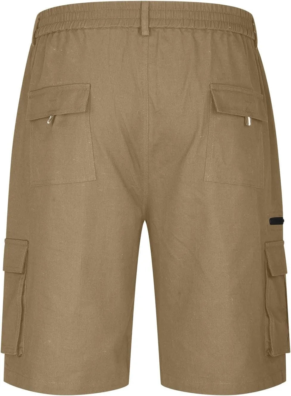 Cargo Shorts Men Big Tall Casual Premium Twill Multi Pockets Tooling Shorts Classic Fit Elastic Waist Shorts