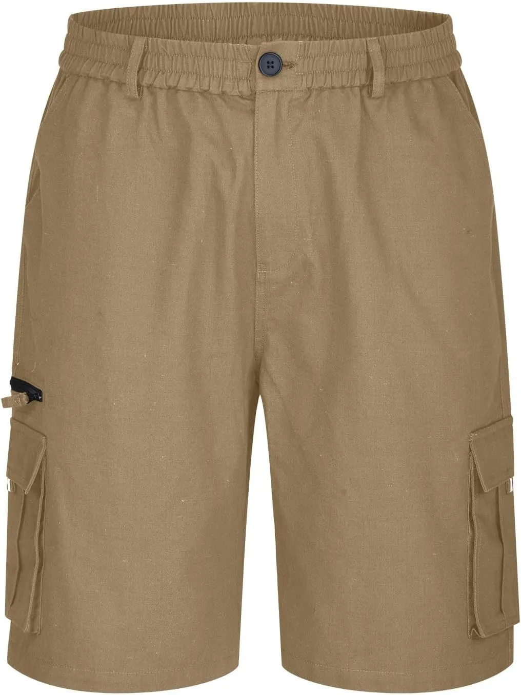 Cargo Shorts Men Big Tall Casual Premium Twill Multi Pockets Tooling Shorts Classic Fit Elastic Waist Shorts