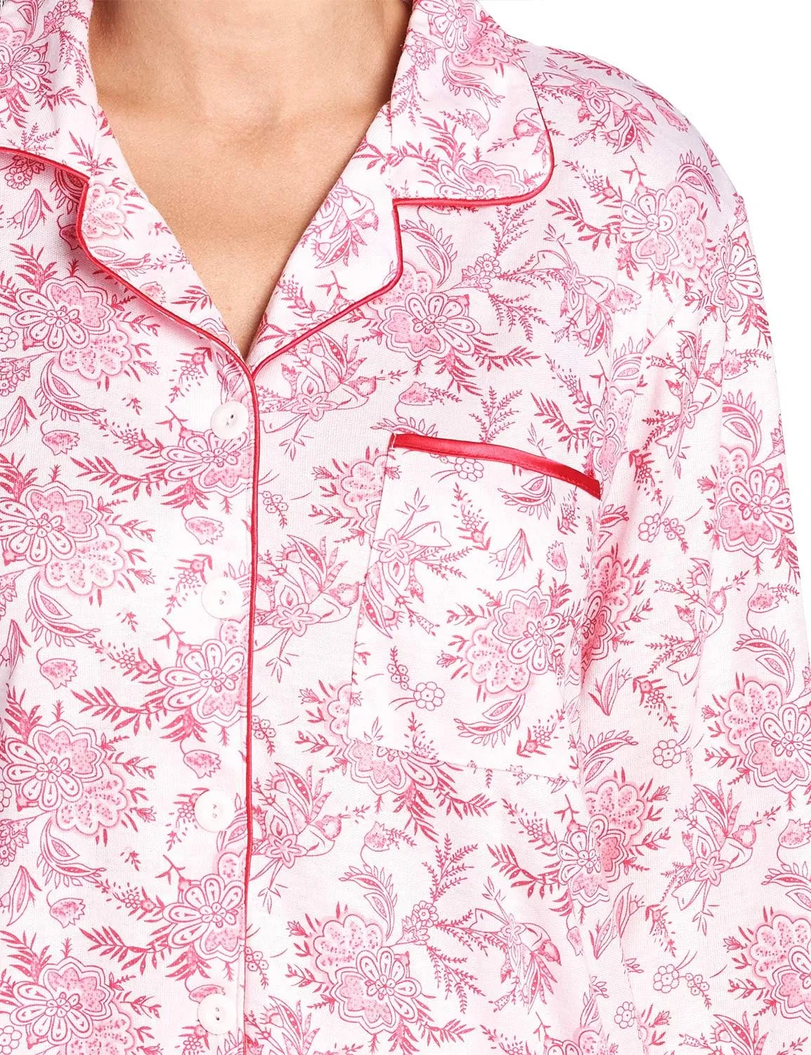 Casual Nights Women's Sleepwear Long Sleeve Floral Pajama Set