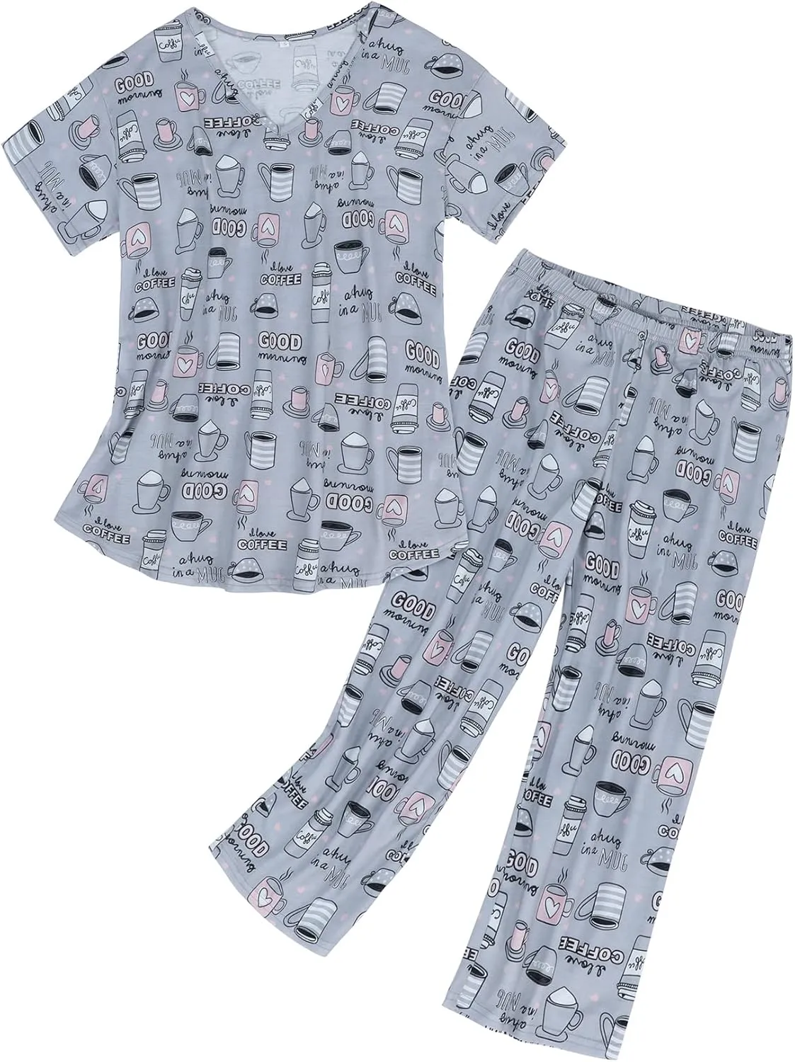 Century Star Women Summer Pajamas Soft Sleepwear Top with Capri Pants Ladies Short Sleeve Cotton Pajamas Sets
