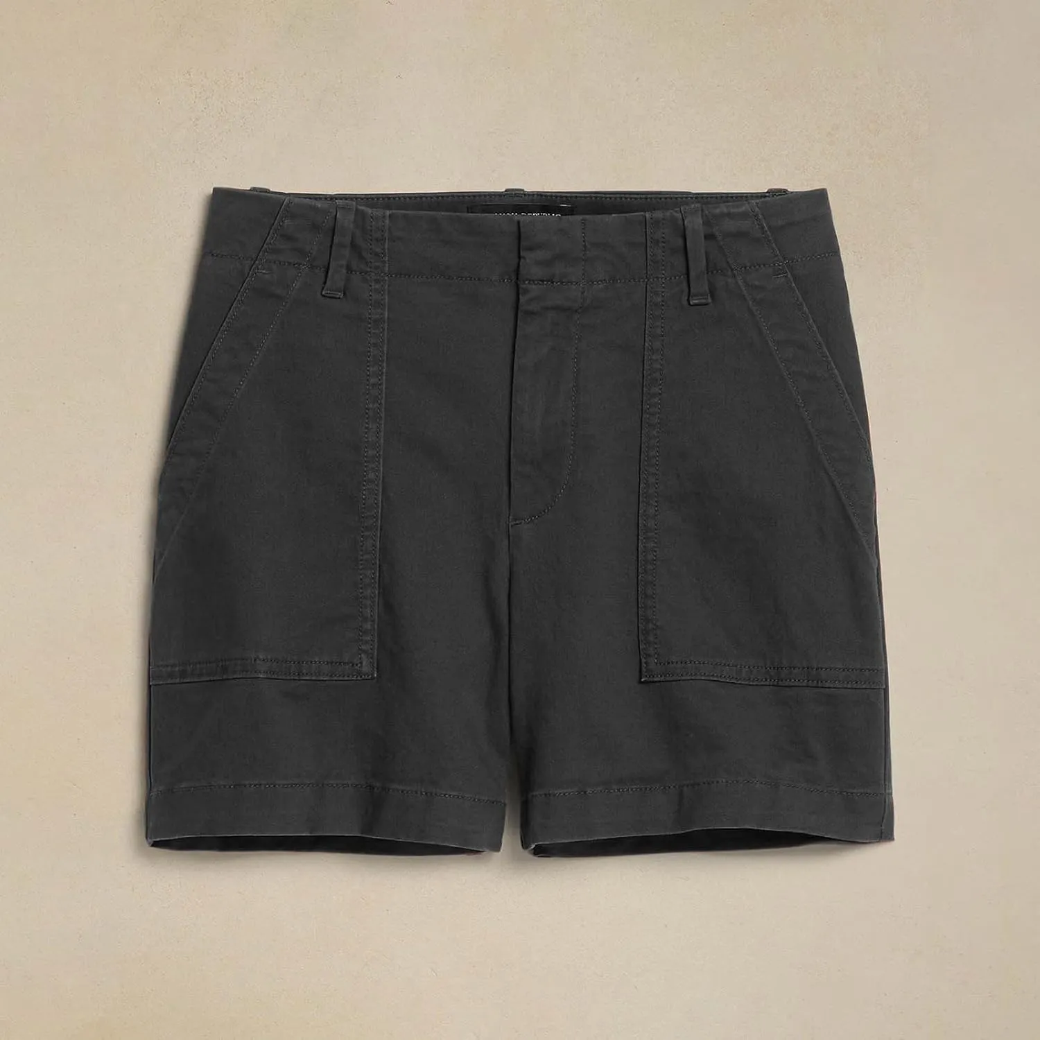 Chino Shorts for Women Casual Summer Linen Shorts Pull On Elastic High Waisted Wide Leg Lounge Short with Pockets