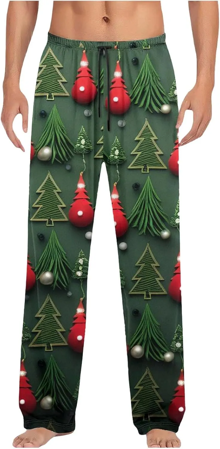 Christmas Pajama Pants Striped Elastic Waist Soft Comfy Wide Leg Trousers Bell Bottom Sleep Clothing