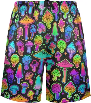 Colorful Mushroom Pretty Nature Plant Pattern Men's Pajama Pants Shorts Sleepwear Lounge Pajama Bottoms