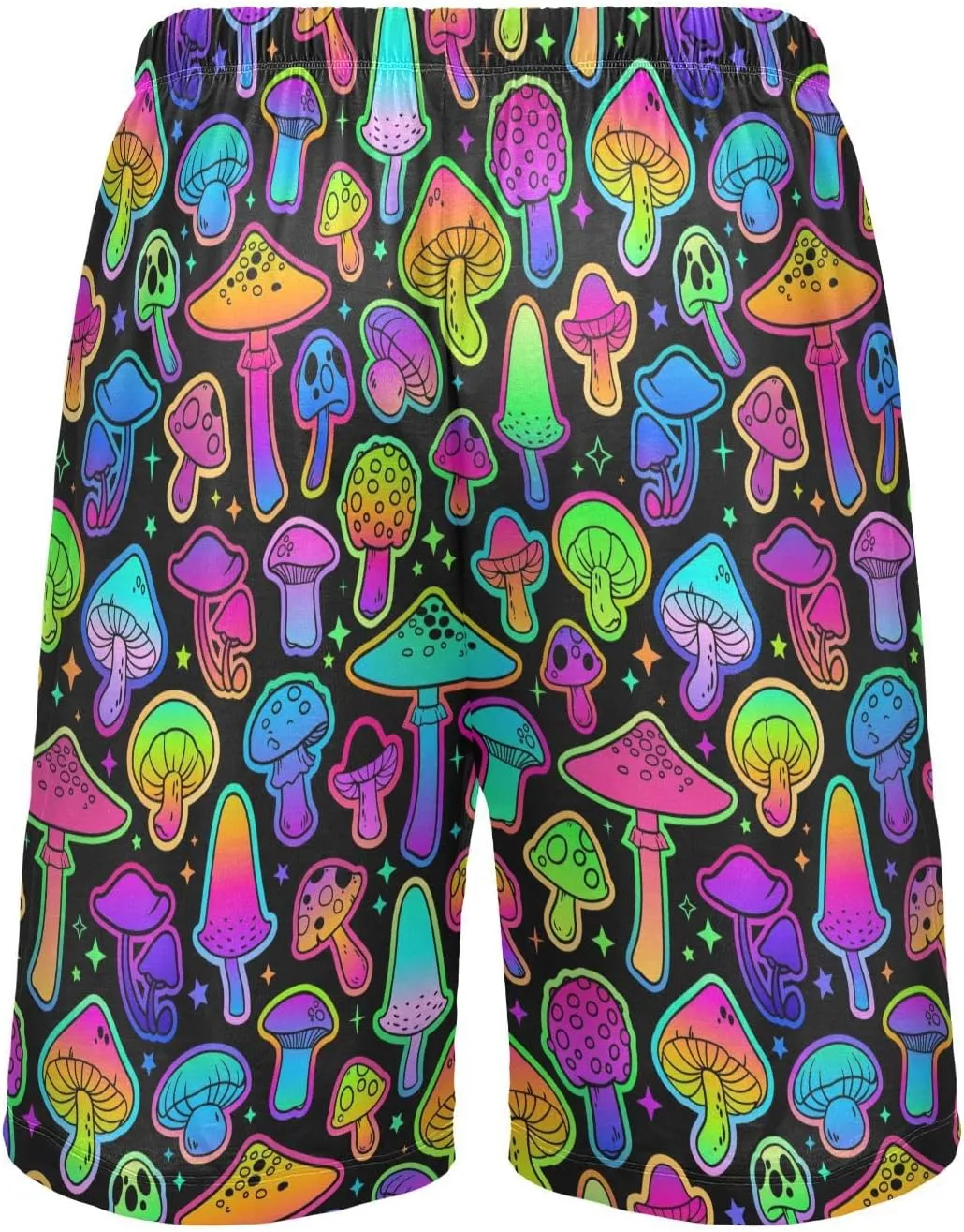 Colorful Mushroom Pretty Nature Plant Pattern Men's Pajama Pants Shorts Sleepwear Lounge Pajama Bottoms