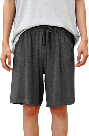 Cotton Mens Casual Shorts Elastic Waist Drawstring Lounge Shorts for Summer or Daily Comfort(Available in Plus Size)