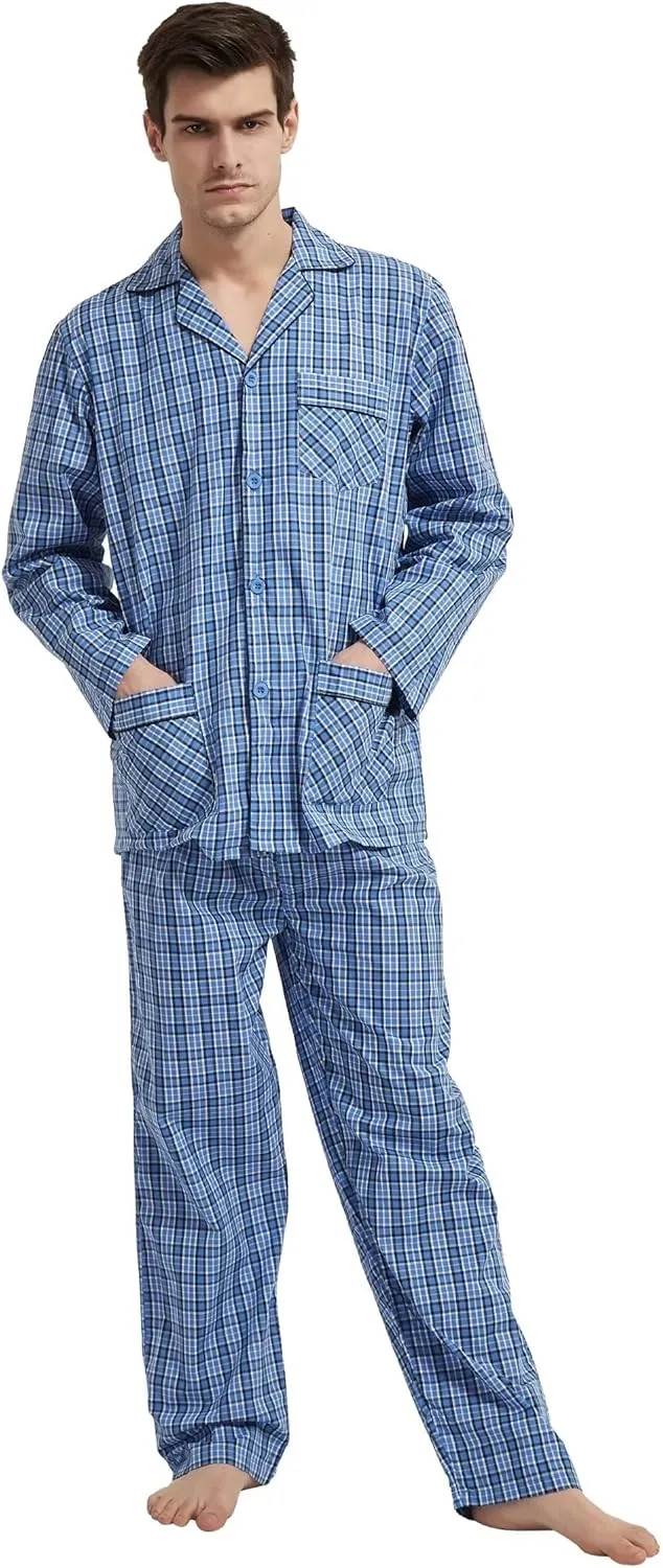 cotton pajama set for men 100% cotton pajamas soft PJS