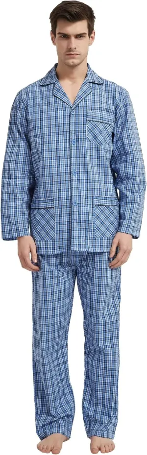 cotton pajama set for men 100% cotton pajamas soft PJS