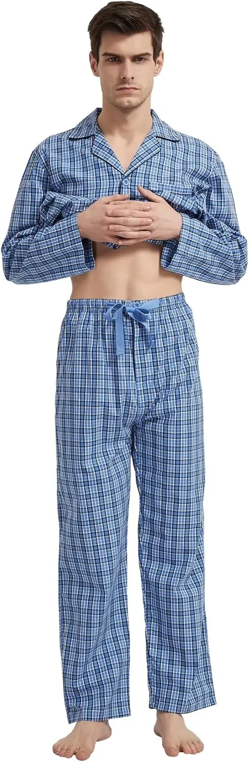 cotton pajama set for men 100% cotton pajamas soft PJS