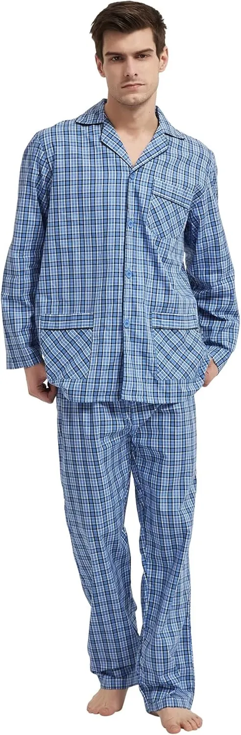 cotton pajama set for men 100% cotton pajamas soft PJS
