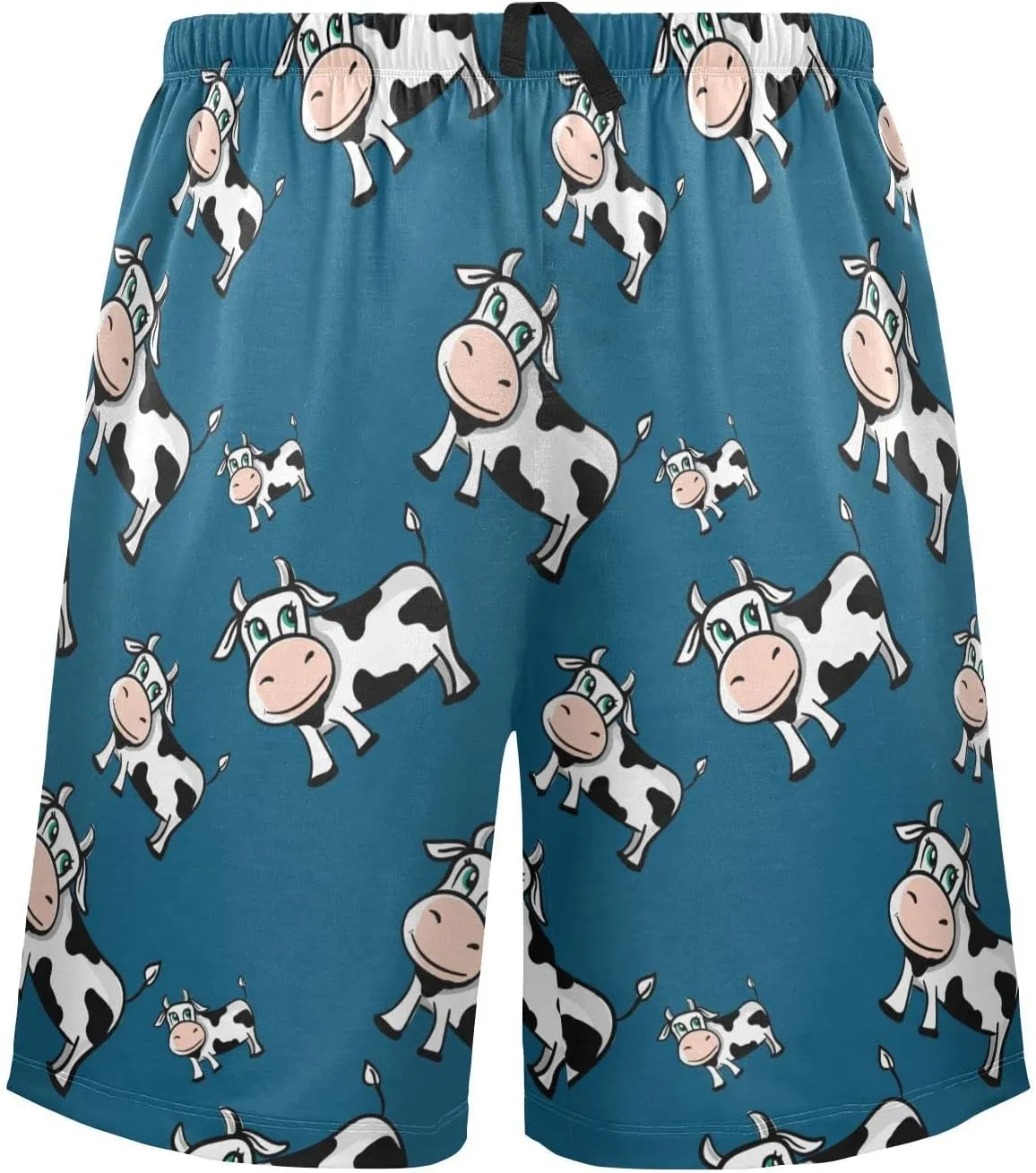 Cows Pattern On Dark Blue Men's Pajama Pants Shorts Sleepwear Lounge Pajama Bottoms