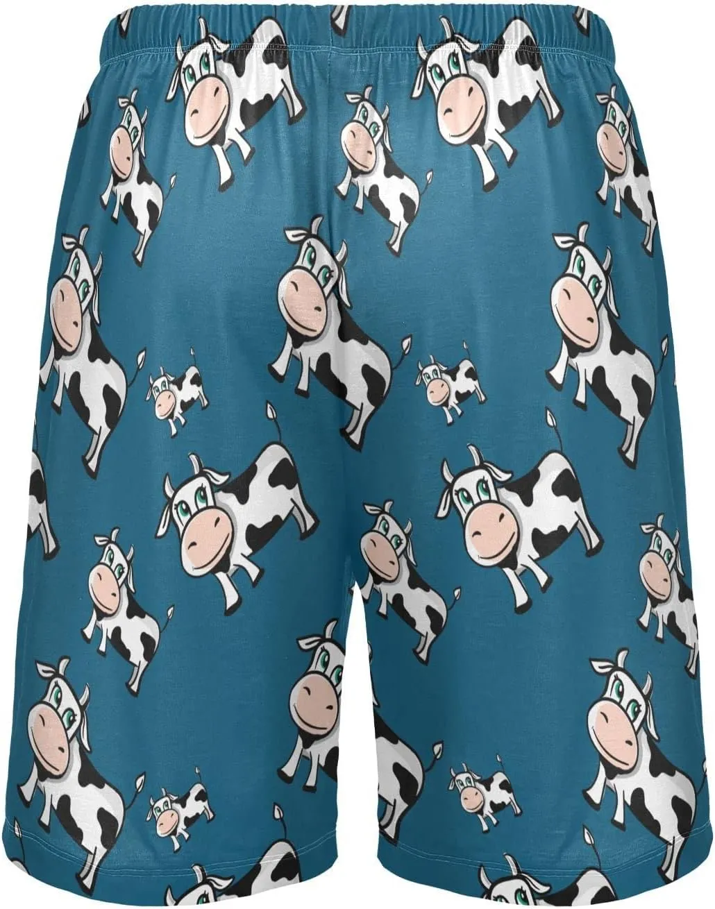 Cows Pattern On Dark Blue Men's Pajama Pants Shorts Sleepwear Lounge Pajama Bottoms