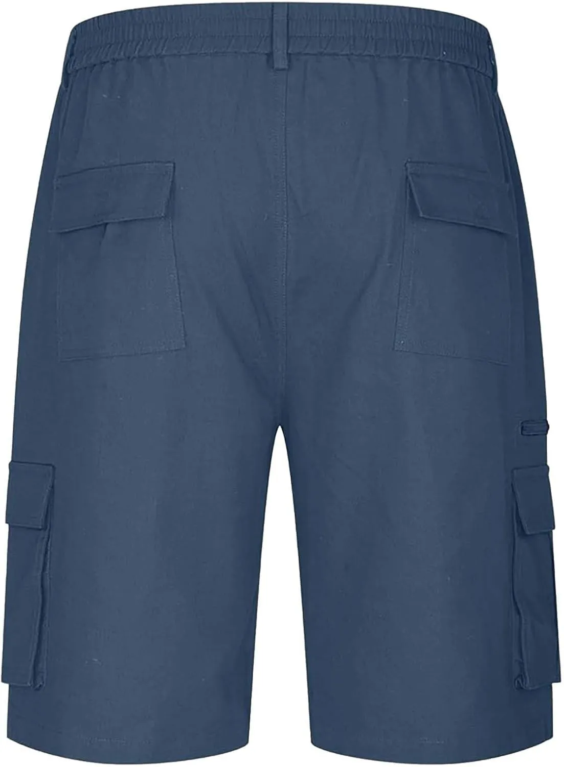 CRNTCEM Elastic Waist Zipper Cargo Shorts Mens Summer Button Lightweight Work Hiking Travel Shorts Big and Tall with Pockets