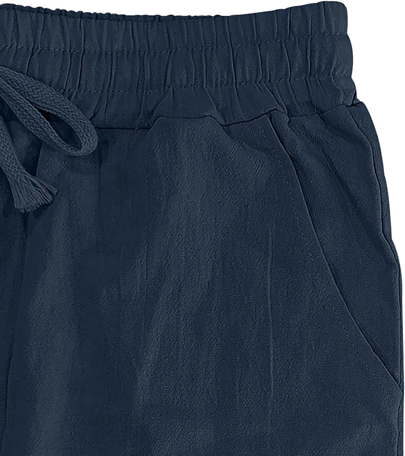 CRNTCEM Mens Cotton Linen Beach Pants Straight Loose Casual Yoga Sweatpants Outdoor Lightweight Travel Lounge Trousers